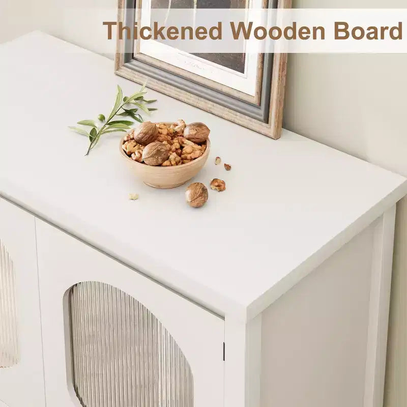 Stazione Caffè in Stile Fattoria con Mobile a 2 Ante, Piccolo Mobile da Cucina con Ripiano Aperto, Tavolo d'Ingresso con Contenitore per Sala da Pranzo, Cucina, Corridoio