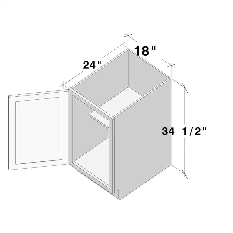 CASAINC Mobile Base per Cucina W18x D24x H34.5 con 2 Ante