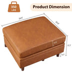 Pouf Contenitore Quadrato, Sgabello Poggiapiedi Piccolo in Pelle per Divano, Poggiapiedi Cubo Imbottito per Ingresso Camera da Letto Soggiorno