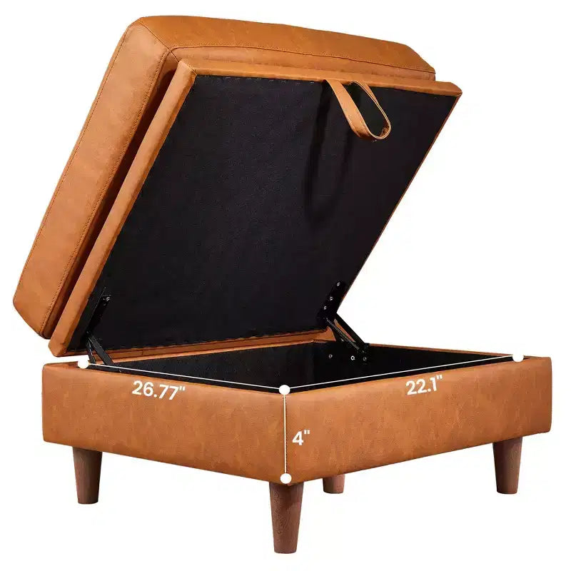 Pouf Contenitore Quadrato, Sgabello Poggiapiedi Piccolo in Pelle per Divano, Poggiapiedi Cubo Imbottito per Ingresso Camera da Letto Soggiorno