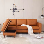 Pouf Contenitore Quadrato, Sgabello Poggiapiedi Piccolo in Pelle per Divano, Poggiapiedi Cubo Imbottito per Ingresso Camera da Letto Soggiorno