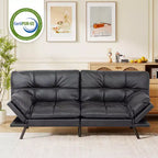 Dyonery 71 Divano Letto Futon Convertibile in Ecopelle con Schienale e Braccioli Regolabili, Comodo Divano Letto per Spazi Ridotti