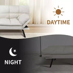 Dyonery 71 Divano Letto Futon Convertibile in Ecopelle con Schienale e Braccioli Regolabili, Comodo Divano Letto per Spazi Ridotti