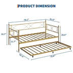 Set Divano Letto con Letto Estraibile - Divano Letto Singolo con Struttura in Metallo e Supporto a Doghe in Acciaio - Divano Letto Multifunzionale per Camera da Letto, Camera degli Ospiti