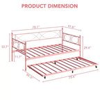 Set Divano Letto con Letto Estraibile - Divano Letto Singolo con Struttura in Metallo e Supporto a Doghe in Acciaio - Divano Letto Multifunzionale per Camera da Letto, Camera degli Ospiti