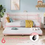 Set Divano Letto con Letto Estraibile - Divano Letto Singolo con Struttura in Metallo e Supporto a Doghe in Acciaio - Divano Letto Multifunzionale per Camera da Letto, Camera degli Ospiti
