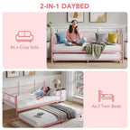 Set Divano Letto con Letto Estraibile - Divano Letto Singolo con Struttura in Metallo e Supporto a Doghe in Acciaio - Divano Letto Multifunzionale per Camera da Letto, Camera degli Ospiti
