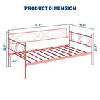 Set Divano Letto con Letto Estraibile - Divano Letto Singolo con Struttura in Metallo e Supporto a Doghe in Acciaio - Divano Letto Multifunzionale per Camera da Letto, Camera degli Ospiti