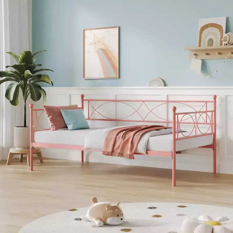 Set Divano Letto con Letto Estraibile - Divano Letto Singolo con Struttura in Metallo e Supporto a Doghe in Acciaio - Divano Letto Multifunzionale per Camera da Letto, Camera degli Ospiti