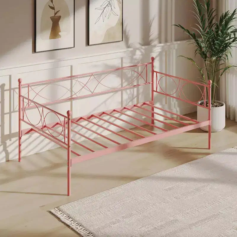 Set Divano Letto con Letto Estraibile - Divano Letto Singolo con Struttura in Metallo e Supporto a Doghe in Acciaio - Divano Letto Multifunzionale per Camera da Letto, Camera degli Ospiti