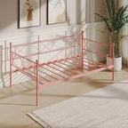 Set Divano Letto con Letto Estraibile - Divano Letto Singolo con Struttura in Metallo e Supporto a Doghe in Acciaio - Divano Letto Multifunzionale per Camera da Letto, Camera degli Ospiti