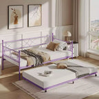 Set Divano Letto con Letto Estraibile - Divano Letto Singolo con Struttura in Metallo e Supporto a Doghe in Acciaio - Divano Letto Multifunzionale per Camera da Letto, Camera degli Ospiti