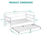 Set Divano Letto con Letto Estraibile - Divano Letto Singolo con Struttura in Metallo e Supporto a Doghe in Acciaio - Divano Letto Multifunzionale per Camera da Letto, Camera degli Ospiti