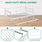 Set Divano Letto con Letto Estraibile - Divano Letto Singolo con Struttura in Metallo e Supporto a Doghe in Acciaio - Divano Letto Multifunzionale per Camera da Letto, Camera degli Ospiti