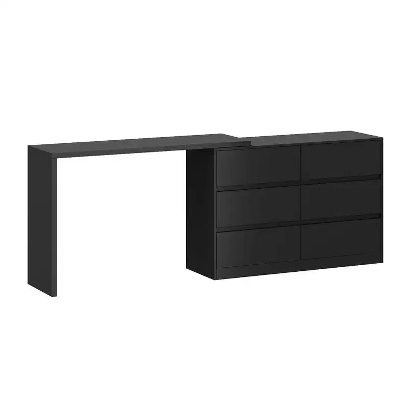 Cassettiera Trasformabile Famapy, Scrivania da Trucco con 6 Cassetti, Scrivania da Studio/Computer, Unità di Archiviazione Tutto in Uno per l'Aggiornamento dell'Ufficio Domestico