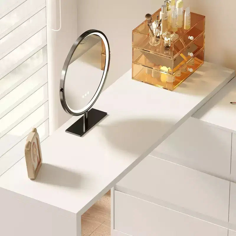 Cassettiera Trasformabile Famapy, Scrivania da Trucco con 6 Cassetti, Scrivania da Studio/Computer, Unità di Archiviazione Tutto in Uno per l'Aggiornamento dell'Ufficio Domestico
