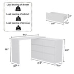 Cassettiera Trasformabile Famapy, Scrivania da Trucco con 6 Cassetti, Scrivania da Studio/Computer, Unità di Archiviazione Tutto in Uno per l'Aggiornamento dell'Ufficio Domestico
