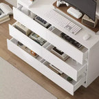 Cassettiera Trasformabile Famapy, Scrivania da Trucco con 6 Cassetti, Scrivania da Studio/Computer, Unità di Archiviazione Tutto in Uno per l'Aggiornamento dell'Ufficio Domestico