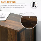Credenza-Madia Industriale con Ante, Mobile Cucina/Bar con Ripiani Regolabili