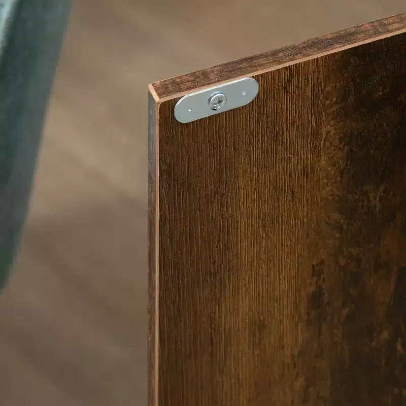 Credenza-Madia Industriale con Ante, Mobile Cucina/Bar con Ripiani Regolabili