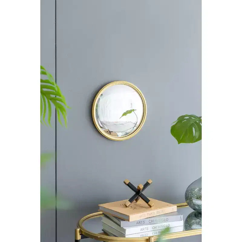 Specchio Rotondo MAYEERTY D11, Specchio Circolare con Cornice in Ferro per Soggiorno, Camera da Letto, Toeletta, Ingresso, Corridoio, Oro