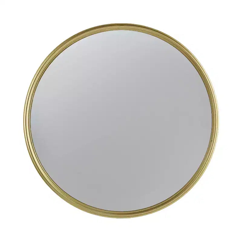 Specchio Rotondo MAYEERTY D11, Specchio Circolare con Cornice in Ferro per Soggiorno, Camera da Letto, Toeletta, Ingresso, Corridoio, Oro
