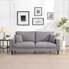 MAYEERTY Wooden Frame 3 Seat Sofa Modern Comfortable Upholstered for Living Room Bedroom Light Gray