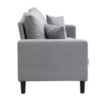 MAYEERTY Divano 3 Posti con Struttura in Legno, Rivestito, Moderno e Comodo per Soggiorno Camera da Letto, Grigio Chiaro