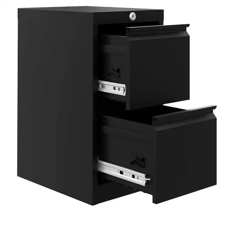Mobiletto Archivio a 2 Cassetti con Serratura, Armadietto Verticale in Metallo per Documenti Formato Lettera/Legale, Archivio per Ufficio Domestico, Richiede Montaggio
