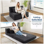 Homdox Divano Letto Pieghevole con Cuscino, Poltrona Letto Convertibile, Materasso da Pavimento in Schiuma per Soggiorno/Dormitorio/Ospiti/Ufficio Singolo