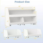 Costway Organizer Giocattoli per Bambini con 2 Cassetti Rimovibili e Vano a Giorno per Bambini Grigio/Bianco