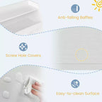 Costway Organizer Giocattoli per Bambini con 2 Cassetti Rimovibili e Vano a Giorno per Bambini Grigio/Bianco