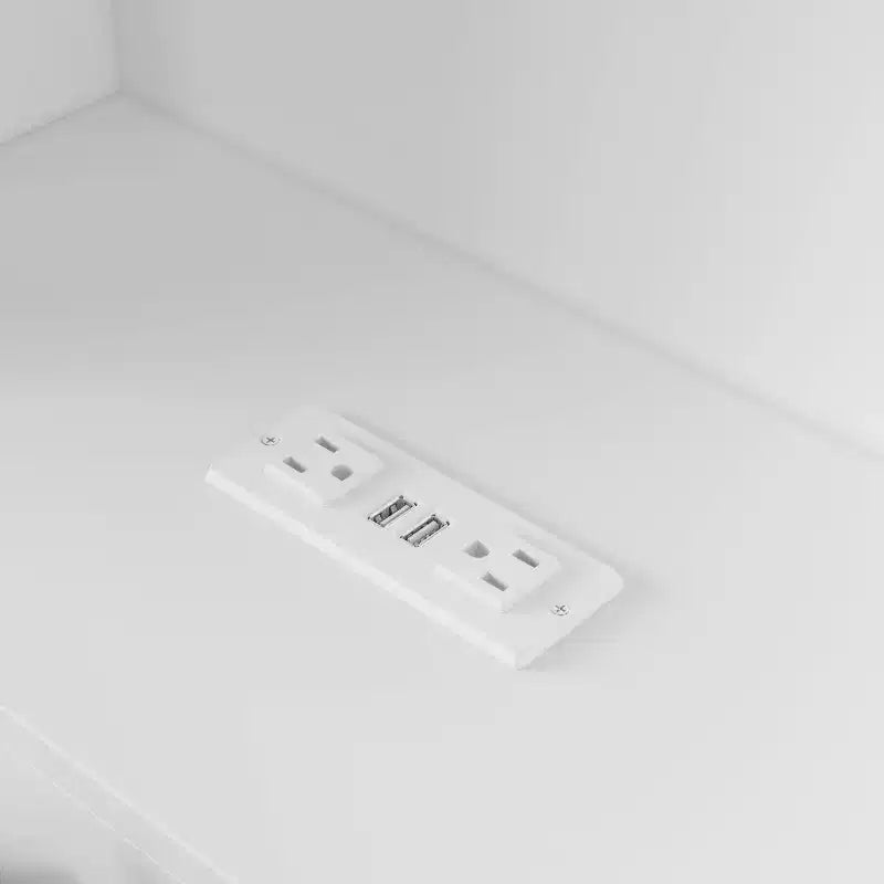 Testiera Famapy Bianca per Letti Matrimoniali/Queen, Luci LED Controllabili tramite App, Ripiani Regolabili, Soluzione Intelligente per la Camera da Letto