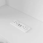 Testiera Famapy Bianca per Letti Matrimoniali/Queen, Luci LED Controllabili tramite App, Ripiani Regolabili, Soluzione Intelligente per la Camera da Letto