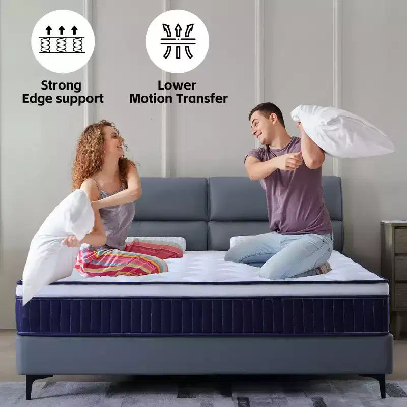 Materasso Okak medio-rigido con memory foam, materasso ibrido con molle insacchettate, materasso in scatola per casa, hotel, appartamento