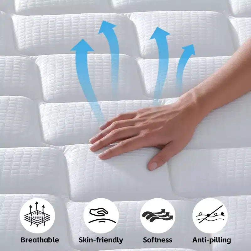 Materasso Okak medio-rigido con memory foam, materasso ibrido con molle insacchettate, materasso in scatola per casa, hotel, appartamento
