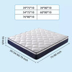 Materasso Okak medio-rigido con memory foam, materasso ibrido con molle insacchettate, materasso in scatola per casa, hotel, appartamento