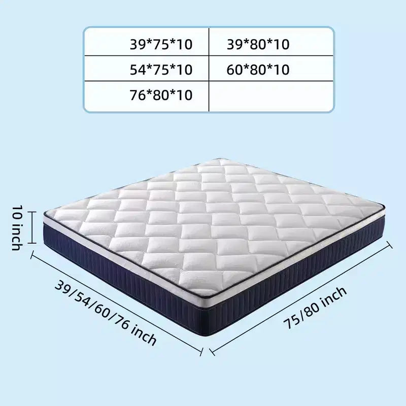 Materasso Okak medio-rigido con memory foam, materasso ibrido con molle insacchettate, materasso in scatola per casa, hotel, appartamento