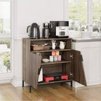 Credenza con Ante Incline, Madia Moderna in Legno Autoportante, Mobile Contenitore con Ripiani Regolabili, per Cucina, Sala da Pranzo, Soggiorno