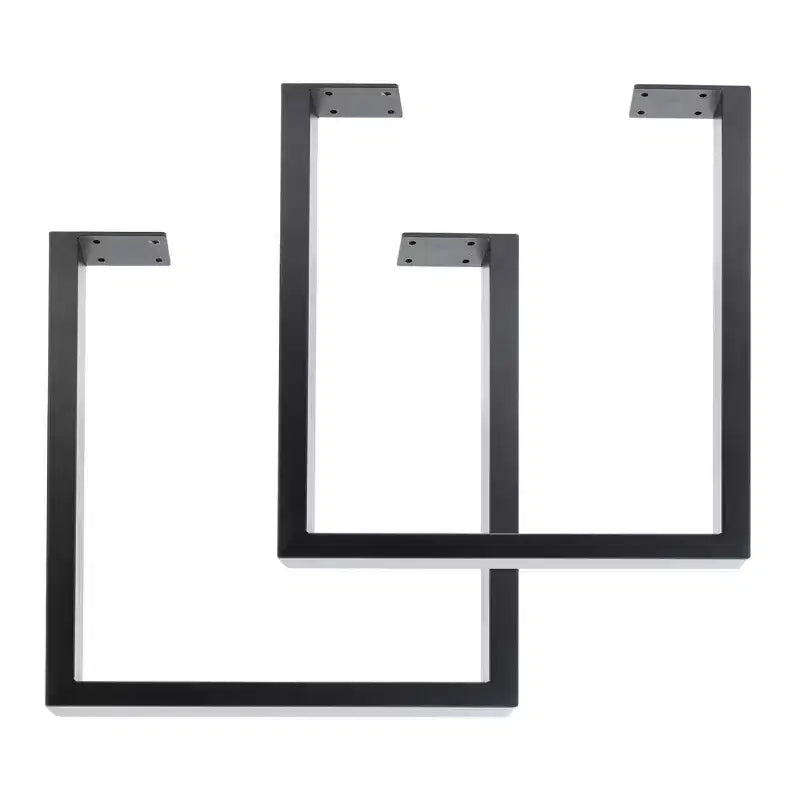 Pipe Decor 18 in. Skyline Matte Black Square Metal Landscape Coffee or End Table Legs - 2 Pack