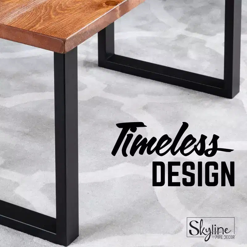 Pipe Decor Gambe per Tavolino da Caffè o Tavolino d'Appoggio Skyline Nere Opache Quadrate in Metallo da 45,72 cm - Confezione da 2