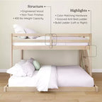 Letto a castello basso Bear Plywood a una piazza e mezza/matrimoniale