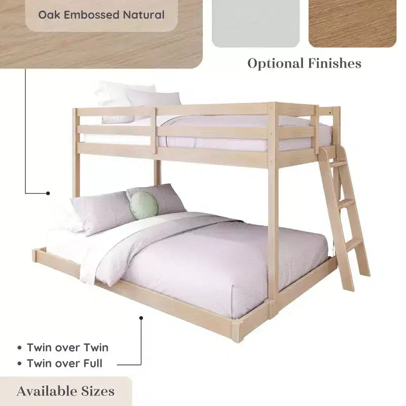 Letto a castello basso Bear Plywood a una piazza e mezza/matrimoniale