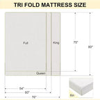 Dyonery Saldi! Materasso in memory foam a tre pieghe da 15 cm, materasso pieghevole portatile per letto a scomparsa con fodera lavabile