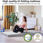 Dyonery Saldi! Materasso in memory foam a tre pieghe da 15 cm, materasso pieghevole portatile per letto a scomparsa con fodera lavabile
