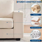 COZONY 90 Divano Cloud Oversize, ciniglia Mid-Century, seduta profonda, divano senza montaggio con porte USB, tasche laterali