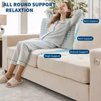 COZONY 90 Divano Cloud Oversize, ciniglia Mid-Century, seduta profonda, divano senza montaggio con porte USB, tasche laterali