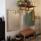 Specchio da parete rettangolare decorativo in legno Moreno Farmhouse di GDFStudio