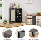 NAYSAYE 47 Bar Rail, Mobile Bar, Armadietto Contenitore, Bar con Portabottiglie per Casa Soggiorno Cucina Ingresso, Nero, 15*27.5*33.8