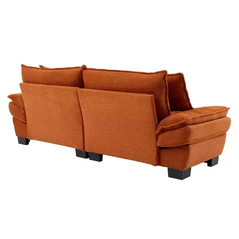 MAYEERTY Divano a due posti in velluto a coste trasformabile con cuscini, imbottito per camera da letto, soggiorno, ufficio, arancione